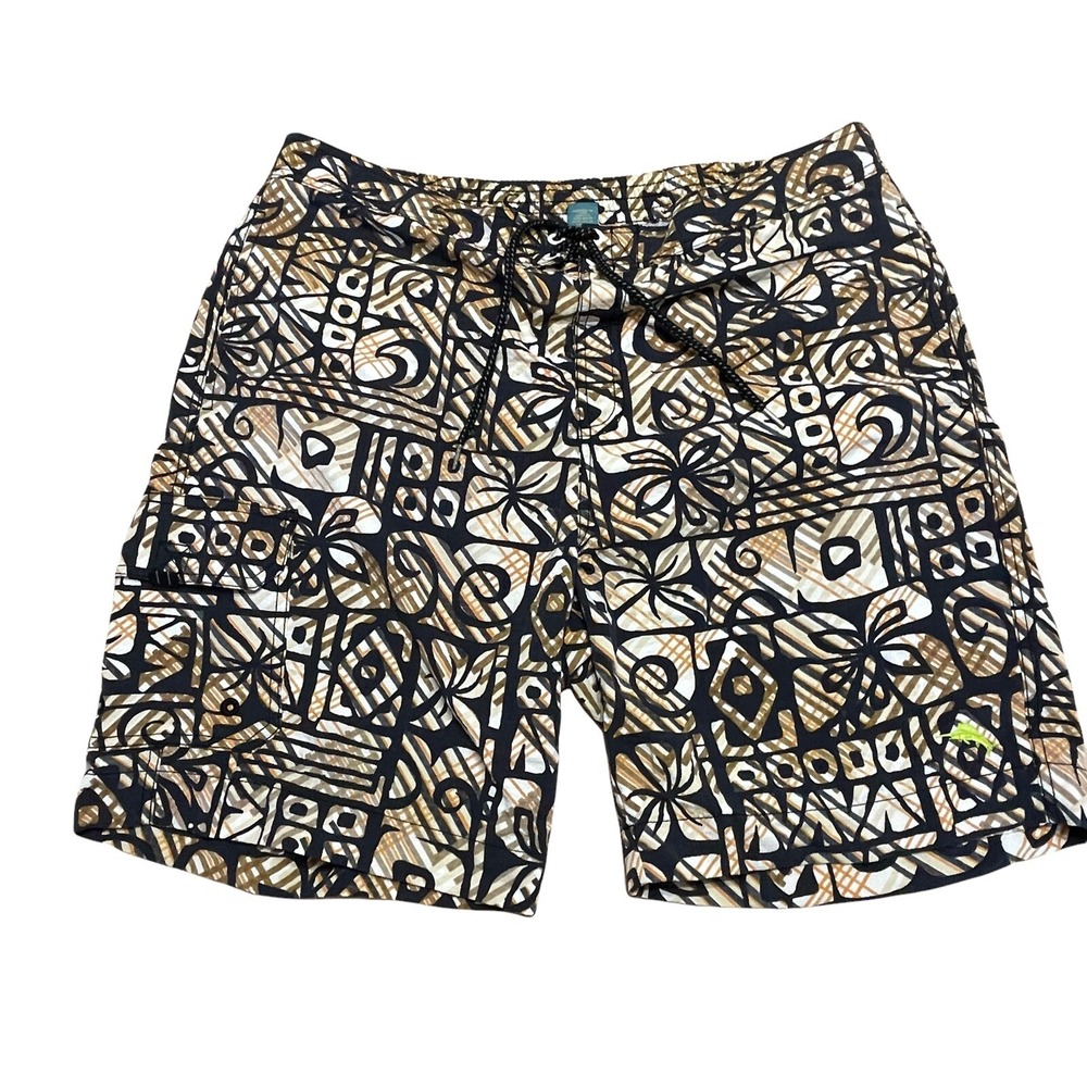 Tommy Bahama Mens XL Relax Tropical Swim Trunks Pockets Lined Geometric 40" Wst